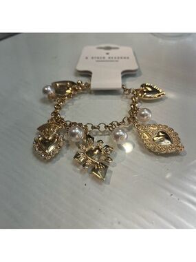 8 Other Reasons Gold Heart and Pearl Bracelet